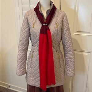 Betsey Johnson Mimi Quilted Beige Jacket Corset Waist Large